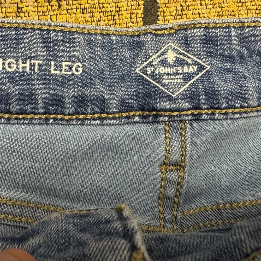 St. John's Bay Straight Leg Denim Blue Jeans Plus size 16S 2 pair
